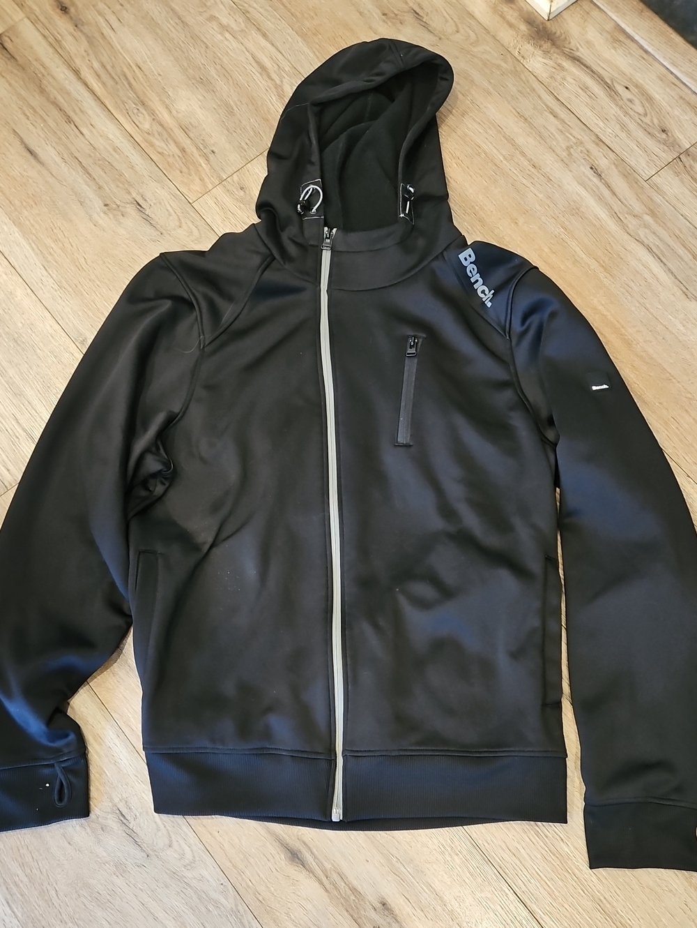 Bench Men's Full Zip Hooded Jacket Black XXL Excellent Condition